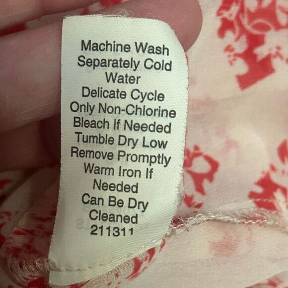 Cabi women's Coquette Sheer Cap Sleeve Blouse Red White size small style 732 - Picture 5 of 7